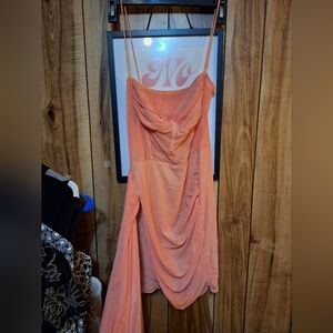 PEACH FALLING HEARTS MINI DRESS(Dolls Kill- Lrg)